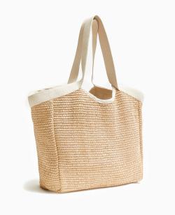 Grand sac cabas souple en paille