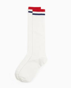 Paire de chaussettes hautes avec bandes couleur