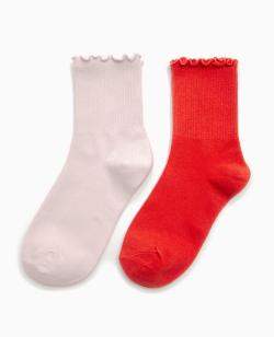 Lot de 2 paires de chaussettes avec bords ondulés