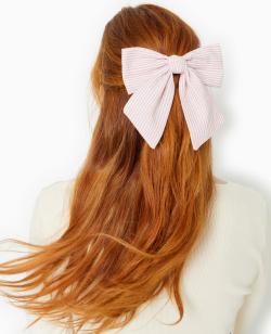 Barrette avec nœud rayé