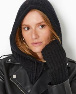 Cagoule en maille côtelée