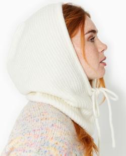 Cagoule en maille côtelée