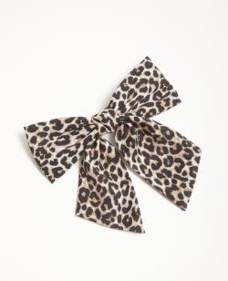 Pince avec nœud motif léopard