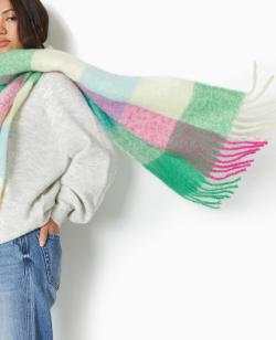 Grande écharpe multicolore en maille douce