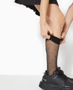 Paire de mi-bas plumetis