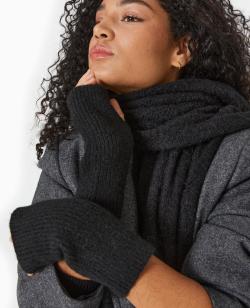 Mitaines en maille côtelée