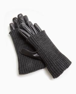 Gants en simili cuir et maille