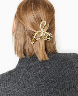 Pince crocodile forme nœud avec pochette cadeau