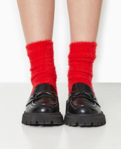 Paire de chaussettes en maille douce et poilue