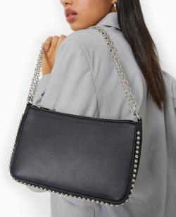Sac pochette avec chaînette et clous