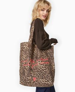Totebag léopard avec inscription