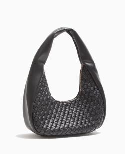 Sac demi-lune en simili tressé