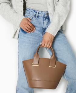 Sac effet seau avec poignée et bandoulière