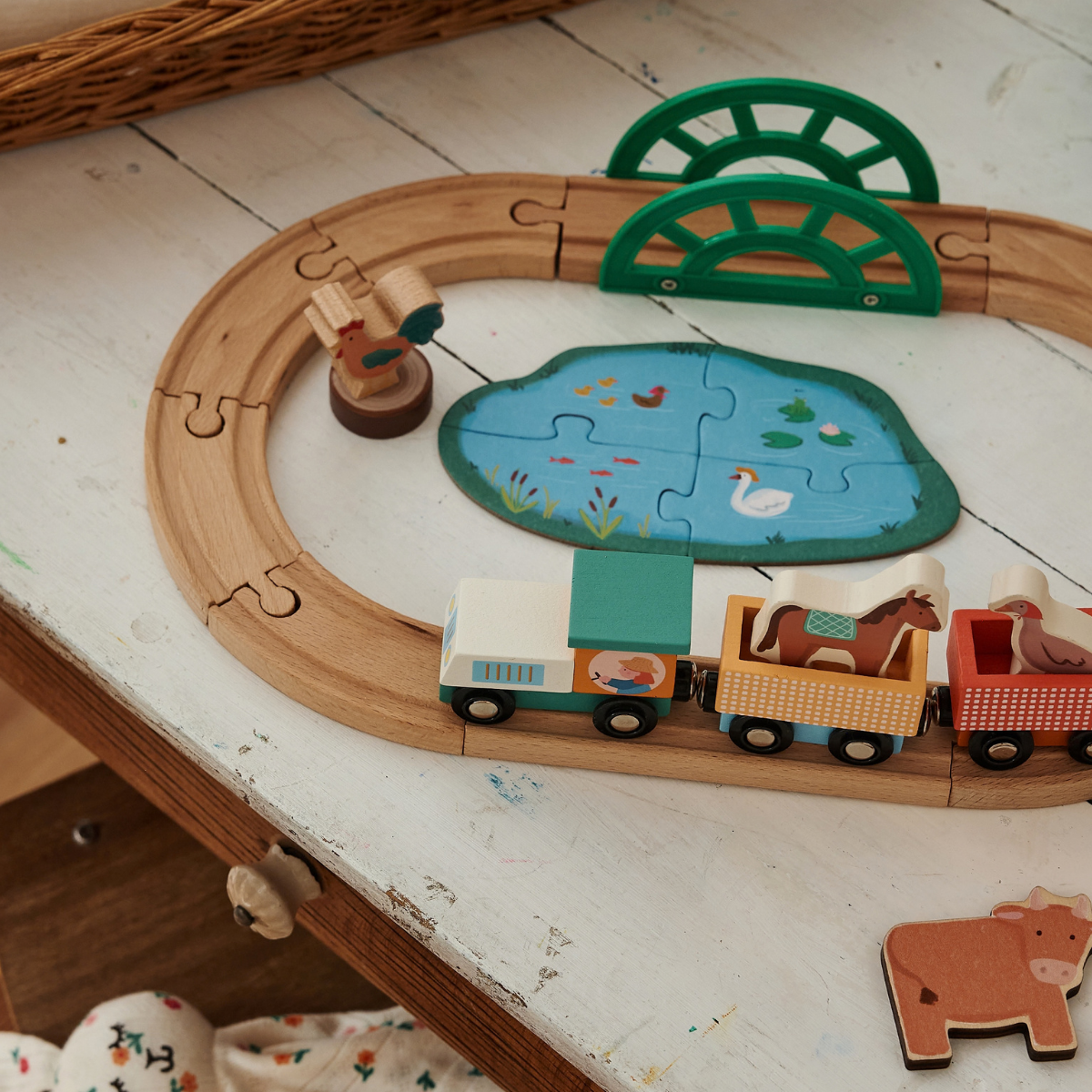 Mon train en bois tchou tchou - Dans la ferme