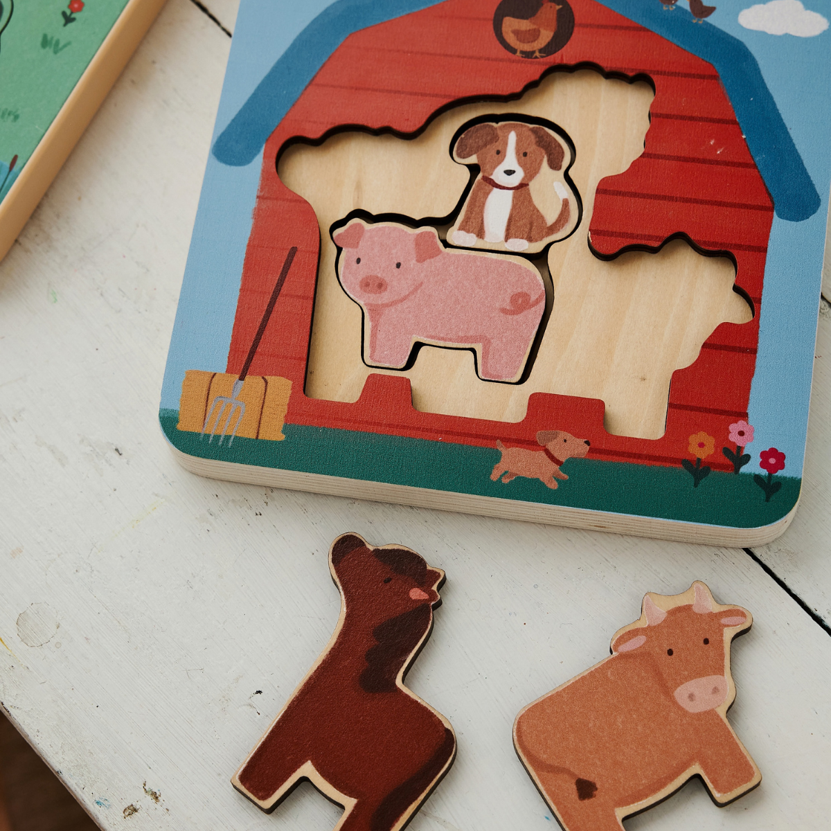 Puzzle animaux de la ferme à encastrer