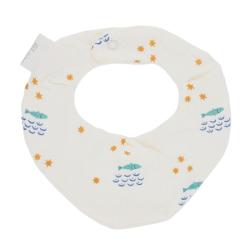Bavoir bandana écru poissons - Ma bonne étoile