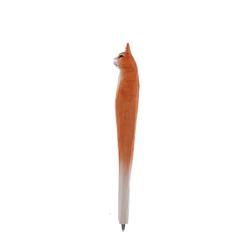 Stylo en bois sculpté chat