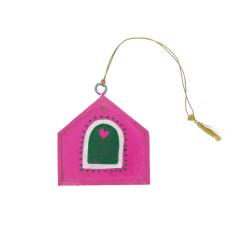 Boule de Noël petite maison rose