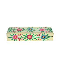 Plumier en bois fleurs