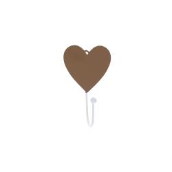 Patere coeur brun