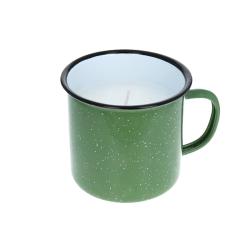 Bougie mug émaillé vert