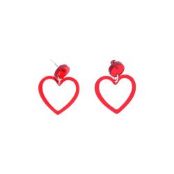 Boucles d'oreilles cœur rouge