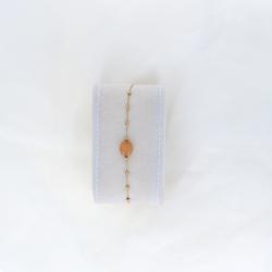 Bracelet doré pierre orangée