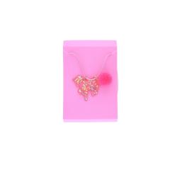 Collier licorne à pompon rose