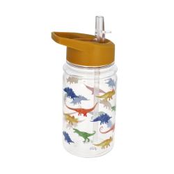 Gourde enfant paille jaune Dinosaures 450ml