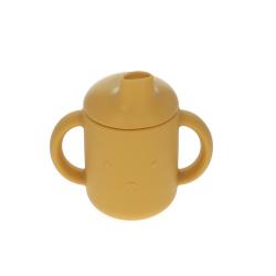 Tasse d'apprentissage en silicone ours jaune moutarde