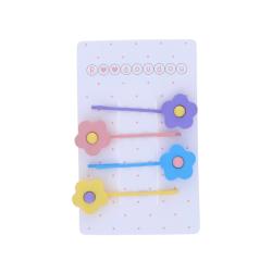 Lot de 4 barrettes à fleur