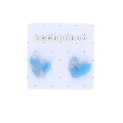 Boucles d'oreilles cœur bleu