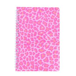 Cahier à spirales léopard rose