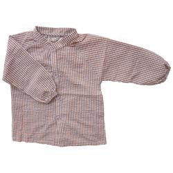 Tablier d'école enfant vichy marron 5-6 ans
