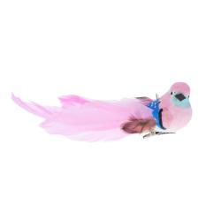 Oiseau à clipser rose et bleu