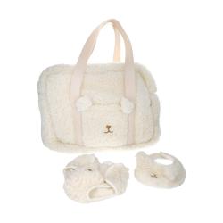 Set à langer pour poupée sherpa blanc - Doux comme un agneau
