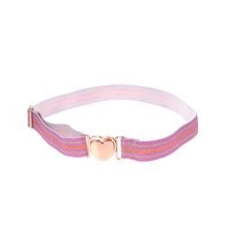 Ceinture élastique boucle coeur rose pailleté - Dans mon jardin
