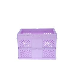 Caisse de rangement pliable en plastique violet