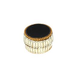 Rond de serviette à facettes dorées