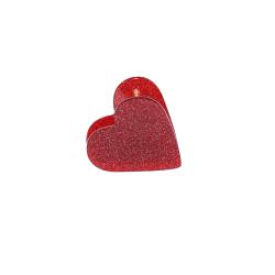 Pince à cheveux cœur rouge à paillettes