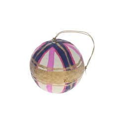 Boule de Noël graphique rose et doré