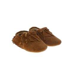 Chaussons bébé Frangette marron 0-6 mois