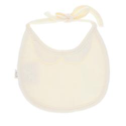 Bavoir rond crème col pointelle