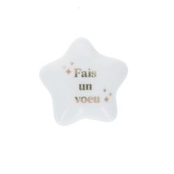 Étoile en céramique blanche et dorée 
