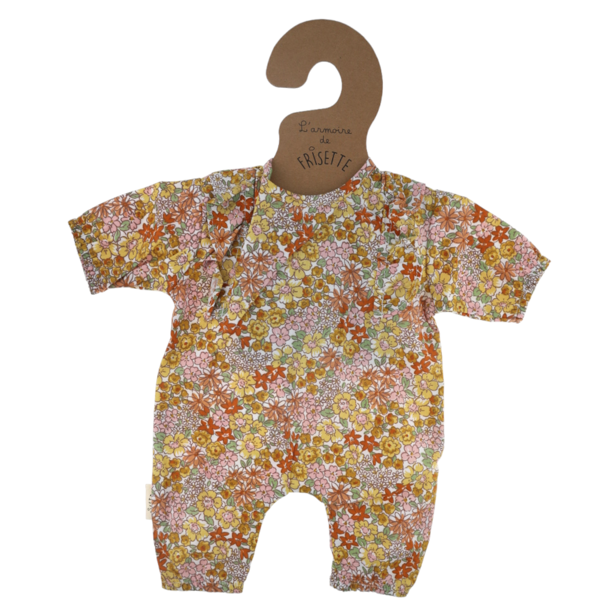 Tenue de poupée Solange fleurie jaune