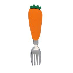 Fourchette manche en silicone orange - Carotte