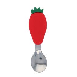 Cuillère manche en silicone rouge - Fraise
