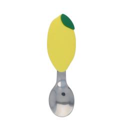Cuillère manche en silicone jaune - Citron