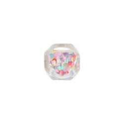 Bague cœur confettis multicolores