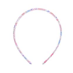 Serre-tête fleuri bleu et rose